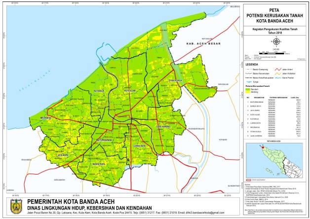 Contoh Peta Khusus/Tematik yaitu Peta Potensi Kerusakan Tanah Kota Banda Aceh – uptbgis.bandaacehkota.go.id