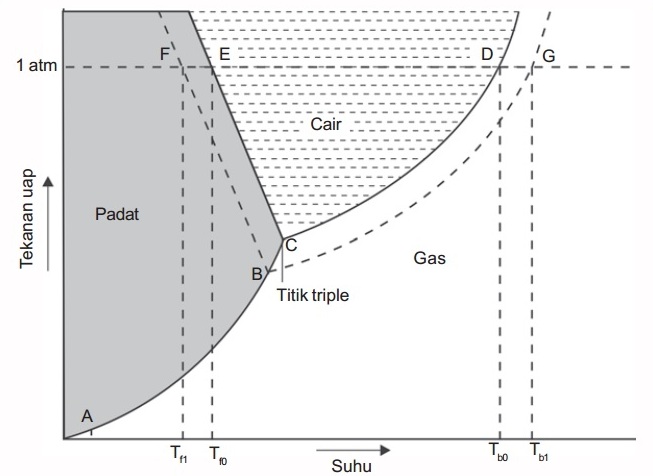Diagram P-T larutan – Kompas.com/Skola/Read – Silmi Utami & Rigel Raimarda