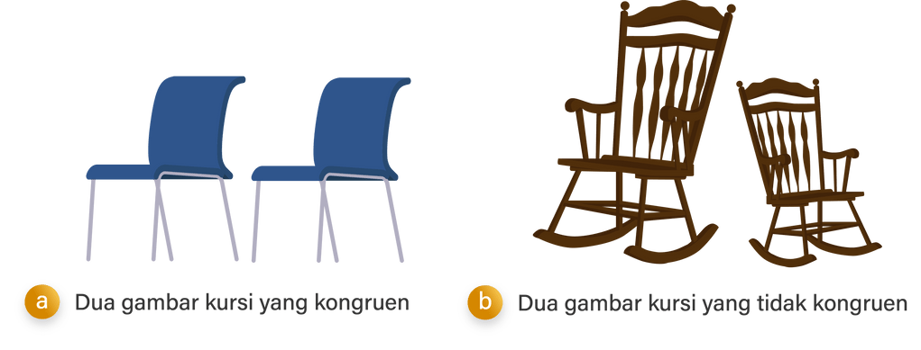 Dua gambar kursi menjadi sebangun setelah salah satu diperbesar/diperkecil.